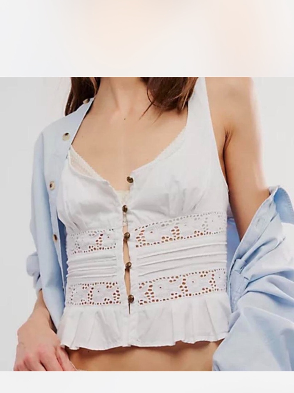 Free People Kianna White Top
